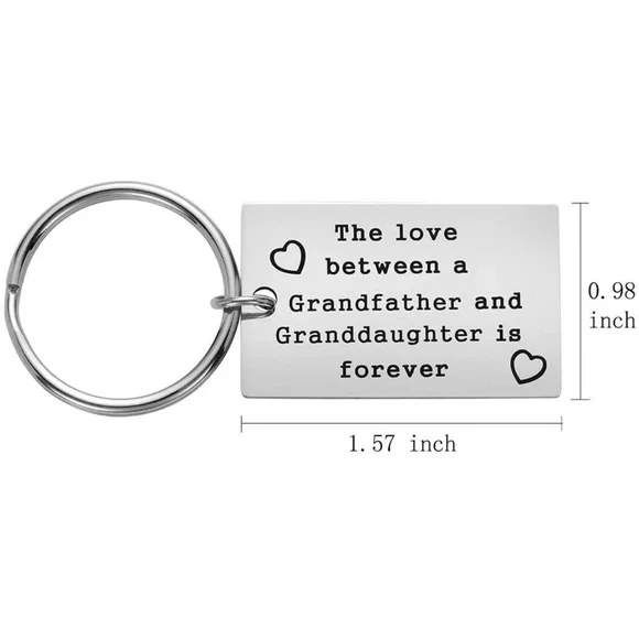 Grandpa Gift from Granddaughter - Stainless Steel Keychain Jewelry - Picture 2 of 7